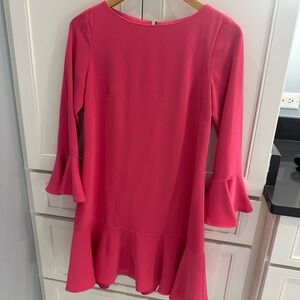 Sail To Sable Pink Flared Sleeve Dress